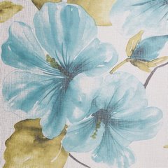 Firana SOFIA w niebieskie kwiaty z etaminy Eurofirany - 140 x 250 cm - biały 3
