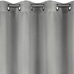 Zasłona zaciemniająca srebrna LOGAN z matowej tkaniny typu blackout 135x270 cm na przelotkach Eurofirany - 140 x 270 cm - szary 4