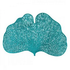 Podkładka na stół turkusowa GINKO w kształcie liścia miłorzębu Eurofirany - 30 x 45 cm - turkusowy 1