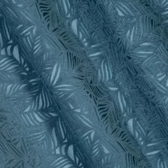 Zasłona OCTAVIA z welwetu wytłaczanego w liście Eurofirany - 140 x 250 cm - niebieski 2