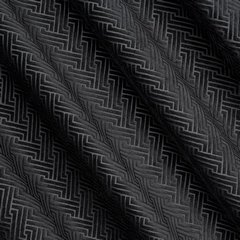 Zasłona ISLA z matowego welwetu z żakardowym geometrycznym wzorem Eurofirany - 140 x 250 cm - czarny 2