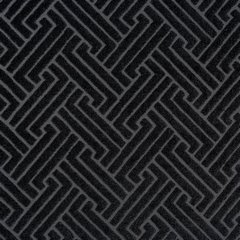 Zasłona ISLA z matowego welwetu z żakardowym geometrycznym wzorem Eurofirany - 140 x 250 cm - czarny 3