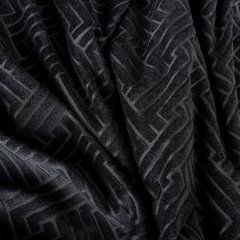 Zasłona ISLA z matowego welwetu z żakardowym geometrycznym wzorem Eurofirany - 140 x 250 cm - czarny 4