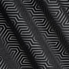 Zasłona INGA welwetowa wycinana we wzór geometryczny Pierre Cardin Eurofirany - 140 x 250 cm - czarny 2