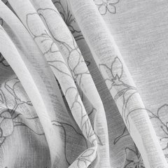 Zasłona FIORE z etaminy ze wzorem kwiatowym Eurofirany - 140 x 250 cm - biały 4