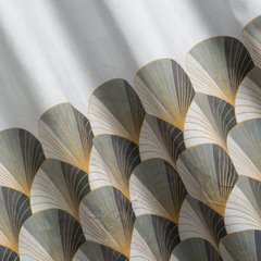 Zasłona GINA z welwetu ze złotym wzorem Design 91 - 140 x 250 cm - biały 3