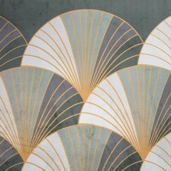 Zasłona GINA z welwetu ze złotym wzorem Design 91 - 140 x 250 cm - stalowy 4