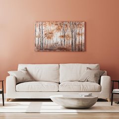 Obraz  BACKWOODS brązowy ręcznie malowany na płótnie jesienny pejzaż Eurofirany - 100 x 60 cm - brązowy 3