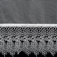 Sari biała firana z etaminy zdobiona subtelną aplikacją na przelotkach 300x145 cm Eurofirany - 300 x 145 cm - biały 3