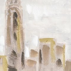 Obraz CITY złoty ręcznie malowany na płótnie widok miasta Eurofirany - 60 x 100 cm - złoty 2