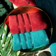 Ręcznik łazienkowy MADI z lśniącymi paskami na bordiurze Eurofirany - 30 x 50 cm - czerwony 6