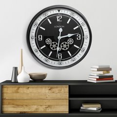 Zegar 10 ścienny dekoracyjny z klasycznym cyferblatem 59x11 cm Eurofirany - 59 x 11 x 59 cm - czarny 2