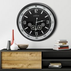 Zegar 10 ścienny dekoracyjny z klasycznym cyferblatem 59x11 cm Eurofirany - 59 x 11 x 59 cm - czarny 3