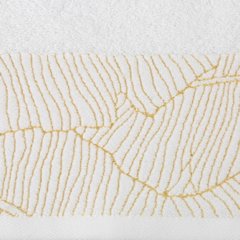 Ręcznik METALIC z błyszczącymi liśćmi na bordiurze Eurofirany - 30 x 50 cm - biały 3