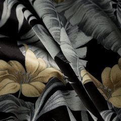 Zasłona LOREN z welwetu zdobiona wzorem botanicznym Eurofirany - 140 x 250 cm - czarny 4