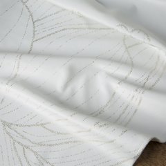Bieżnik biały BLINK 12 z welwetu z metalicznym wzorem kwiatowym Eurofirany - 35 x 140 cm - biały 5