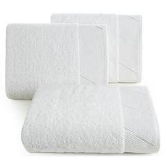 EVITA bawełniany ręcznik do rąk z błyszczącą bordiurą Eurofirany - 30 x 50 cm - biały 1