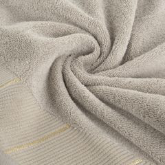 EVITA bawełniany ręcznik do rąk z błyszczącą bordiurą Eurofirany - 30 x 50 cm - beżowy 4