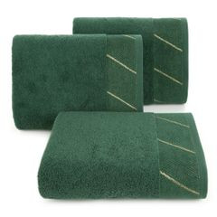EVITA bawełniany ręcznik do rąk z błyszczącą bordiurą Eurofirany - 30 x 50 cm - butelkowy zielony 1