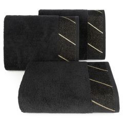 EVITA bawełniany ręcznik do rąk z błyszczącą bordiurą Eurofirany - 30 x 50 cm - czarny 1