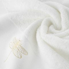 Ręcznik kąpielowy LORI 1 z haftem ważki na bordiurze Eurofirany - 50 x 90 cm - biały 4