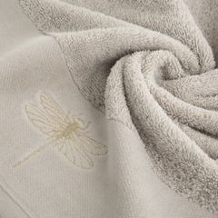 Ręcznik kąpielowy LORI 1 z haftem ważki na bordiurze Eurofirany - 50 x 90 cm - beżowy 4