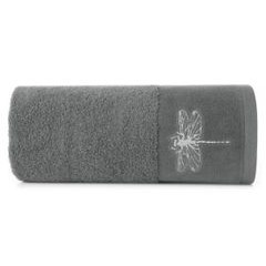 Ręcznik kąpielowy LORI 1 z haftem ważki na bordiurze Eurofirany - 50 x 90 cm - stalowy 2