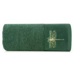 Ręcznik LORI 1 zielony z haftem ważki na bordiurze Eurofirany - 50 x 90 cm - butelkowy zielony 2