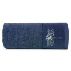 Ręcznik kąpielowy LORI 1 z haftem ważki na bordiurze Eurofirany - 50 x 90 cm - granatowy 2