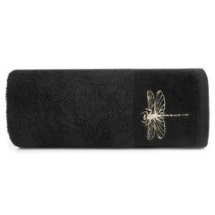 Ręcznik kąpielowy LORI 1 z haftem ważki na bordiurze Eurofirany - 50 x 90 cm - czarny 2