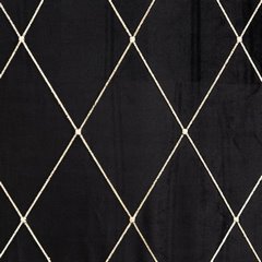 Zasłona MARGO z francuskiego welwetu haftowana w duże karo Pierre Cardin Eurofirany - 140 x 250 cm - czarny 3