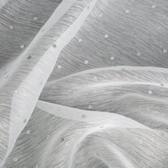 Firana SIBEL w srebrne kwadraciki z etaminy Eurofirany - 140 x 270 cm - biały 4