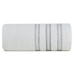 Ręcznik kąpielowy SELENA z bordiurą w paski Eurofirany - 50 x 90 cm - biały 2
