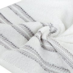 Ręcznik kąpielowy SELENA z bordiurą w paski Eurofirany - 50 x 90 cm - biały 4
