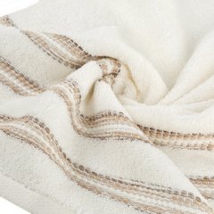 Ręcznik kąpielowy SELENA z bordiurą w paski Eurofirany - 50 x 90 cm - kremowy 4
