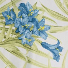 Zasłona MARI z mikrofibry w niebieskie kwiaty Eurofirany - 140 x 250 cm - biały 3