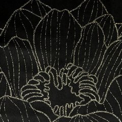Bieżnik czarny BLINK 13 z welwetu z metalicznym wzorem kwiatowym Eurofirany - 35 x 140 cm - czarny 5
