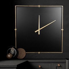 Zegar ścienny nr 22A czarno-złoty w stylu nowoczesnym kwadratowy  Eurofirany - 40 x 5 x 40 cm - czarny 5