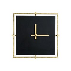 Zegar ścienny nr 22A czarno-złoty w stylu nowoczesnym kwadratowy  Eurofirany - 40 x 5 x 40 cm - czarny 1