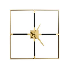 Czarny złoty nowoczesny zegar ścienny dekoracyjny kwadratowy 60x5 cm Eurofirany - 60 x 5 x 60 cm - czarny 1