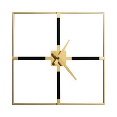 Czarny złoty nowoczesny zegar ścienny dekoracyjny kwadratowy 80x80x5 cm Eurofirany - 80 x 5 x 80 cm - czarny 1