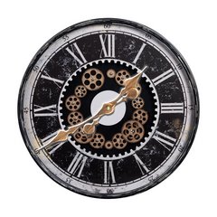 Dekoracyjny zegar ścienny w stylu współczesnego shabby chic ze złotym akcentem 60x6 cm Eurofirany - 60 x 6 x 60 cm - czarny 1