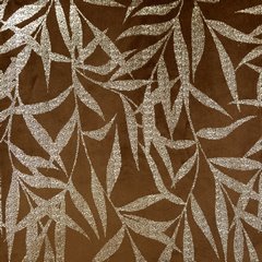 Bieżnik brązowy BLINK 15  z welwetu z metalicznym wzorem liści Eurofirany - 35 x 140 cm - brązowy 4
