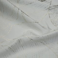 Bieżnik biały BLINK 16 z welwetu z metalicznym wzorem lilii wodnej Eurofirany - 35 x 140 cm - biały 4