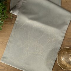 Bieżnik srebrny BLINK 13 z welwetu z metalicznym wzorem kwiatowym Eurofirany - 35 x 180 cm - jasnopopielaty 8