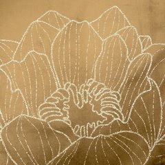 Bieżnik miodowy BLINK 13 z welwetu z metalicznym wzorem kwiatowym Eurofirany - 35 x 180 cm - miodowy 5