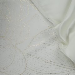 Bieżnik biały BLINK 16 z welwetu z metalicznym wzorem lilii wodnej Eurofirany - 35 x 180 cm - biały 5
