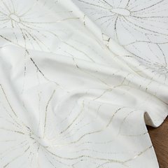 Bieżnik biały Blink 18 z welwetu z metalicznym wzorem liści roślin wodnych Eurofirany - 35 x 180 cm - biały 7