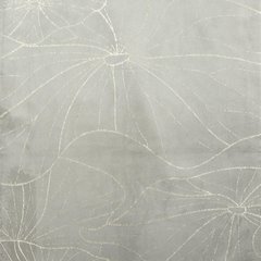Blink 18 srebrny bieżnik z welwetu z metalicznym wzorem liści roślin wodnych 35x180 cm Eurofirany - 35 x 180 cm - popielaty 5