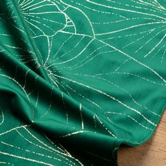 Blink 18 ciemny zielony bieżnik z welwetu z metalicznym wzorem liści roślin wodnych 35x180 cm Eurofirany - 35 x 180 cm - ciemnozielony 6